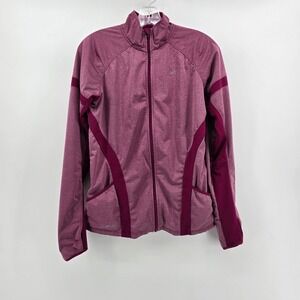 Nike Element DriFit Jacket Womens M Full Zip Running Reflective, Thumbholes Pink